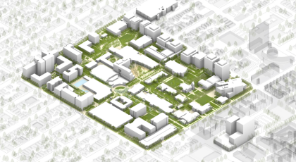 Campus Master Plan aerial rendering