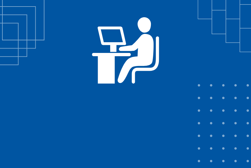 Office safety and ergonomics icon graphic